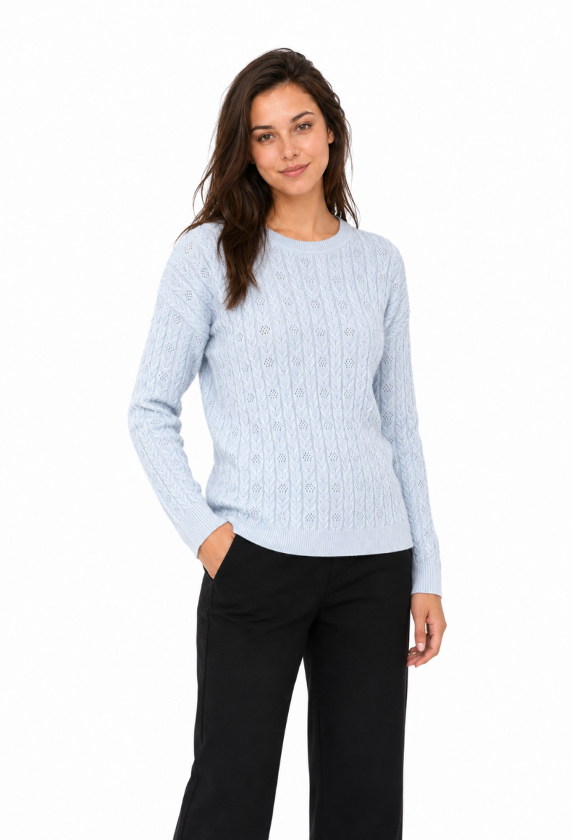 Sweater detalle nudo y calado